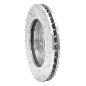 Chrysler Sebring Brake Rotor (1) - Front Left - DFC - Drilled & Slotted - Silver - `90-`05