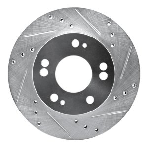 Chrysler Sebring Brake Rotor (1) - Front Right - DFC - Drilled & Slotted - Silver - `90-`05