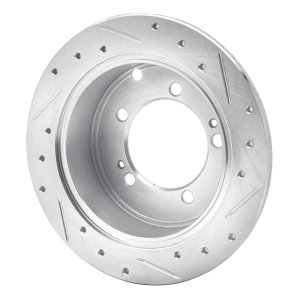 Chrysler Sebring Brake Rotor (1) - Rear Left - DFC - Drilled & Slotted - Silver - `94-`07