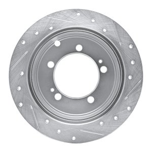 Chrysler Sebring Brake Rotor (1) - Rear Left - DFC - Drilled & Slotted - Silver - `94-`07