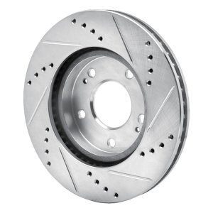 Chrysler Sebring Brake Rotor (1) - Front Left - DFC - Drilled & Slotted - Silver - `00-`24