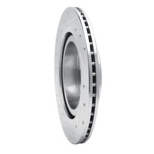 Dodge Attitude Brake Rotor (1) - Front Right - DFC - Drilled & Slotted - Silver - `16-`25