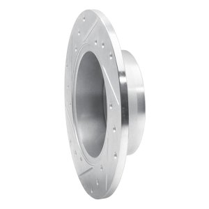 Audi A6 Quattro Brake Rotor (1) - Rear Right - DFC - Drilled & Slotted - Silver - `99-`02