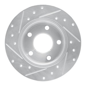 Audi A6 Quattro Brake Rotor (1) - Rear Right - DFC - Drilled & Slotted - Silver - `99-`02