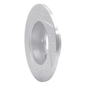 Audi A6 Quattro Brake Rotor (1) - Rear Right - DFC - Drilled & Slotted - Silver - `99-`05