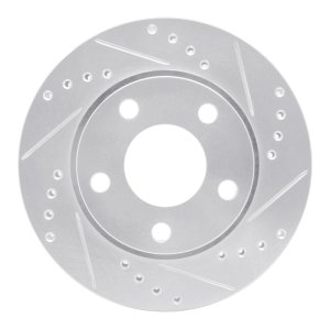 Audi S4 Brake Rotor (1) - Rear Right - DFC - Drilled & Slotted - Silver - `00-`02