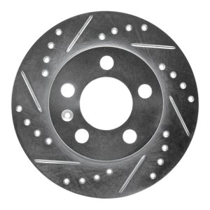 Audi TT Quattro Brake Rotor (1) - Rear Left - DFC - Drilled & Slotted - Silver - `01-`06