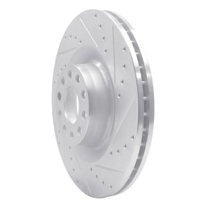Audi S8 Brake Rotor (1) - Front Right - DFC - Drilled & Slotted - Silver - `01-`03
