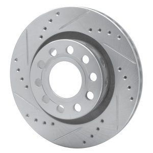 Audi ALLROAD Brake Rotor (1) - Rear Left - DFC - Drilled & Slotted - Silver - `04-`05