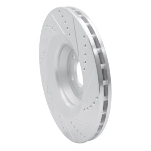 Audi A6 Quattro Brake Rotor (1) - Front Left - DFC - Drilled & Slotted - Silver - `05-`11 Audi A6 Quattro Brake Rotor (1) - Front Left - DFC - Drilled & Slotted - Silver - `05-`11