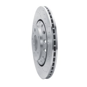 Audi A8 Brake Rotor (1) - Rear Right - DFC - Drilled & Slotted - Silver - `04-`10
