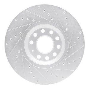 Audi A4 Quattro Brake Rotor (1) - Front Left - DFC - Drilled & Slotted - Silver - `97-`06