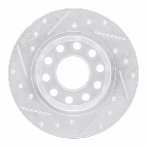 Audi A4 Quattro Brake Rotor (1) - Rear Right - DFC - Drilled & Slotted - Silver - `00-`08