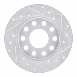 Audi A4 Quattro Brake Rotor (1) - Rear Right - DFC - Drilled & Slotted - Silver - `00-`08
