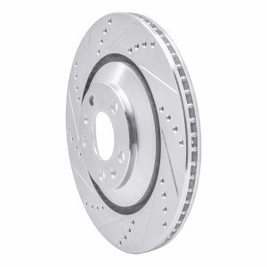 Audi S8 Brake Rotor (1) - Rear Left - DFC - Drilled & Slotted - Silver - `04-`18