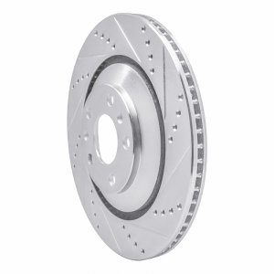 Audi A8 Brake Rotor (1) - Rear Right - DFC - Drilled & Slotted - Silver - `04-`18