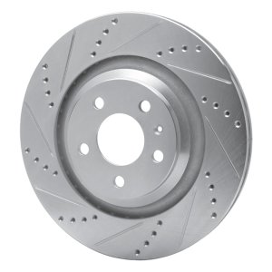 Audi S6 Brake Rotor (1) - Rear Left - DFC - Drilled & Slotted - Silver - `07-`11