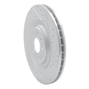 Audi A8 Brake Rotor (1) - Rear Right - DFC - Drilled & Slotted - Silver - `17-`25