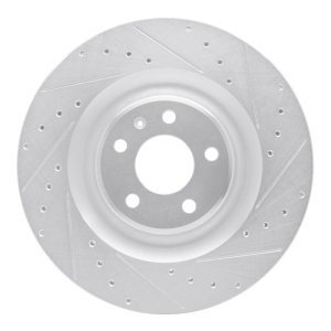 Audi A8 Brake Rotor (1) - Rear Right - DFC - Drilled & Slotted - Silver - `17-`25