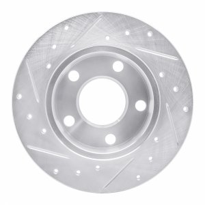 Audi A6 Quattro Brake Rotor (1) - Rear Right - DFC - Drilled & Slotted - Silver - `92-`05