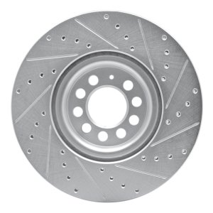 Audi TT Brake Rotor (1) - Front Left - DFC - Drilled & Slotted - Silver - `00-`06
