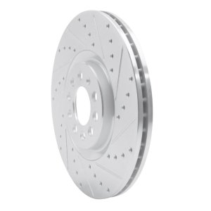 Audi TT Quattro Brake Rotor (1) - Front Right - DFC - Drilled & Slotted - Silver - `00-`06