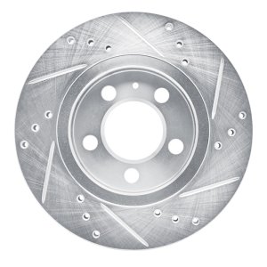 Audi TT Quattro Brake Rotor (1) - Rear Left - DFC - Drilled & Slotted - Silver - `00-`06