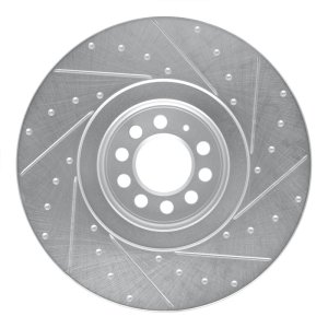 Audi TT Quattro Brake Rotor (1) - Left Front - DFC - Drilled & Slotted - Silver - `04-`06