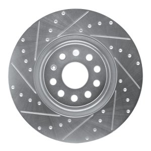 Audi Q3 Brake Rotor (1) - Front Left - DFC - Drilled & Slotted - Silver - `12-`25