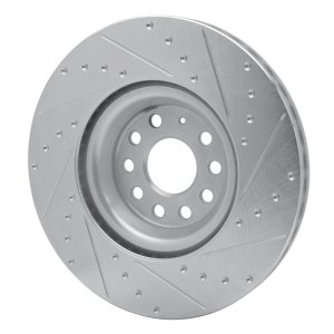 Audi Q3 Brake Rotor (1) - Front Left - DFC - Drilled & Slotted - Silver - `12-`25