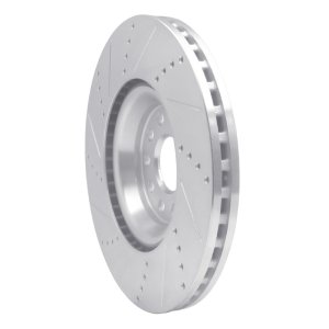 Audi S3 Brake Rotor (1) - Front Right - DFC - Drilled & Slotted - Silver - `12-`25