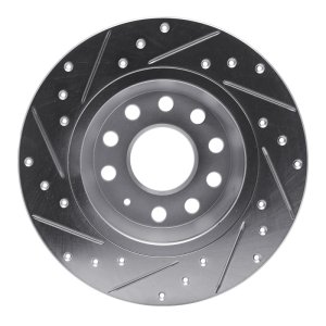 Audi Q3 Brake Rotor (1) - Rear Right - DFC - Drilled & Slotted - Silver - `05-`18