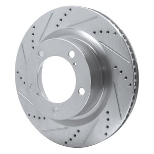 Lexus LX570 Brake Rotor (1) - Front Left - DFC - Drilled & Slotted - Silver - `07-`22