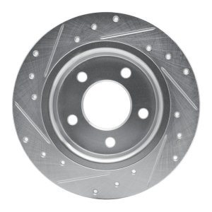 Mazda 3 Brake Rotor (1) - Rear Right - DFC - Drilled & Slotted - Silver - `04-`13