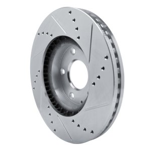 Mazda CX-5 Brake Rotor (1) - Front Left - DFC - Drilled & Slotted - Silver - `13-`19