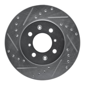 Ford Ka Brake Rotor (1) - Front Left - DFC - Drilled & Slotted - Silver - `96-`15