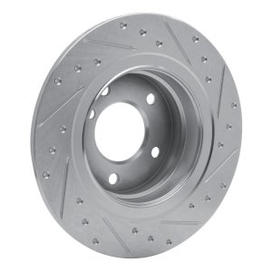 BMW 120i Brake Rotor (1) - Rear Left - DFC - Drilled & Slotted - Silver - `05-`12