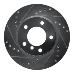 BMW 120i Brake Rotor (1) - Front Left - DFC - Drilled & Slotted - Silver - `05-`07