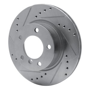 BMW 120i Brake Rotor (1) - Front Left - DFC - Drilled & Slotted - Silver - `05-`07