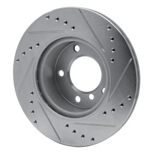 BMW 120i Brake Rotor (1) - Front Left - DFC - Drilled & Slotted - Silver - `05-`07