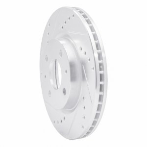 Dodge Atos Brake Rotor (1) - Front Left - DFC - Drilled & Slotted - Silver - `98-`10