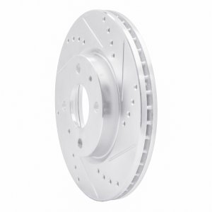 Dodge Atos Brake Rotor (1) - Front Right - DFC - Drilled & Slotted - Silver - `98-`10