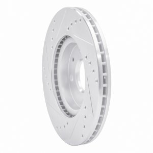 Dodge Atos Brake Rotor (1) - Front Right - DFC - Drilled & Slotted - Silver - `98-`10