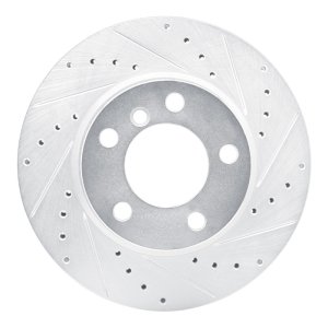 BMW 120i Brake Rotor (1) - Front Right - DFC - Drilled & Slotted - Silver - `12-`20