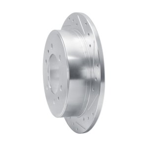 Hummer H3T Brake Rotor (1) - Rear Right - DFC - Drilled & Slotted - Silver - `06-`10