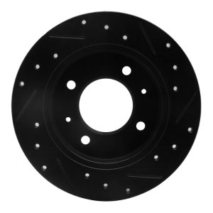 Hyundai Elantra Brake Rotor (1) - Rear Left - DFC - Drilled & Slotted - Black - `97-`06