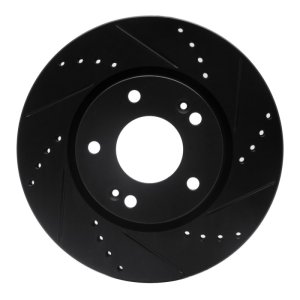 Hyundai Tucson Brake Rotor (1) - Front Right - DFC - Drilled & Slotted - Black - `03-`13