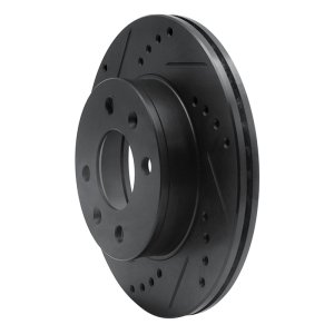 Dodge Verna Brake Rotor (1) - Front Left - DFC - Drilled & Slotted - Black - `03-`06