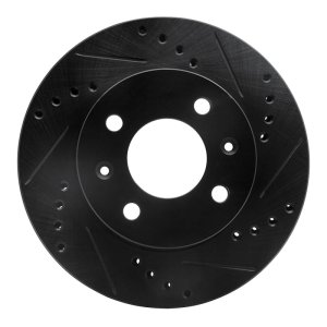Dodge Verna Brake Rotor (1) - Front Right - DFC - Drilled and Slotted - Black - `03-`06