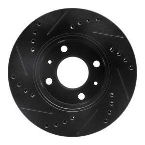 Dodge Verna Brake Rotor (1) - Front Right - DFC - Drilled and Slotted - Black - `03-`06